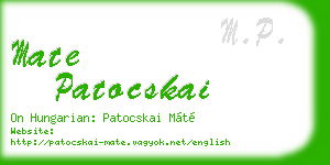 mate patocskai business card